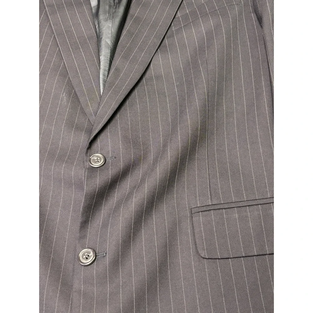 Brooks Brothers Mens 46‎ LG Navy Blue Pinstripe 100% Pure Wool Blazer Suit USA